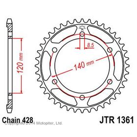 Звезда задняя ведомая JTR1361 для мотоцикла стальная 4720599