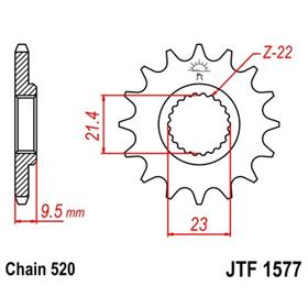 Звезда передняя ведущая JT 1577 для мотоцикла, стальная 4720607