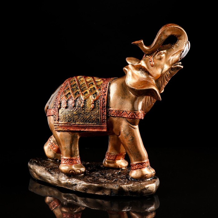 Сувенир "Слон шагающий", золотой, гипс, 30 см