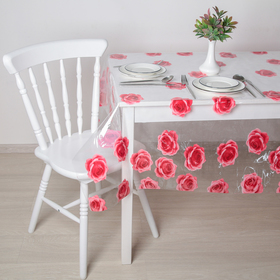 Oilcloth PVC (roll of 30 metres), width 137 cm "Roses" thickness 0.07 mm