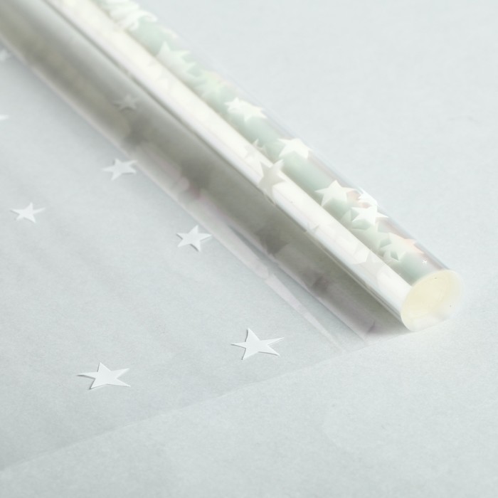 Плёнка глянцевая «Звёзды», белый, 1 × 5.2 м, 200 г - фото 798364901