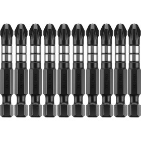 Биты KRAFTOOL Impact Pro 26193-3-50-S10, Е 1/4", 50 мм, PZ3, 10 шт., Pozidriv, кейс 4735578