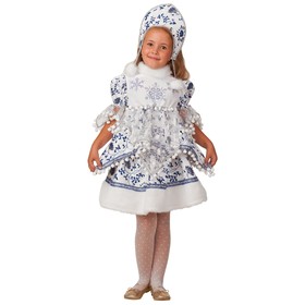 Карнавальный костюм «Снегурочка Внучка», блузка, юбка, головной убор, р. 30, рост 116 см