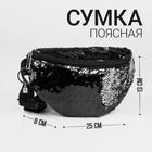 Сумка поясная с пайетками, цвет чёрный Сумка поясная с пайетками, цвет чёрный