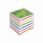 Блок бумаги для записей Стамм «Офис», 9 x 9 x 9 см, в пластиковом, прозрачном боксе, 65 г/м2, цветной - фото 50438