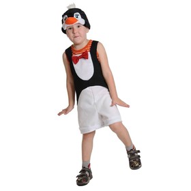 Карнавальный костюм «Пингвинчик», ткань-плюш, полукомбинезон, маска, рост 92-122 см