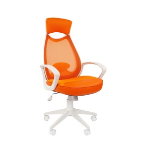 Кресло Chairman 840 белый пластик TW16/TW-66 оранжевый