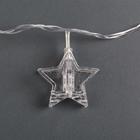 Гирлянда «Нить» 4.5 м с насадками «Прищепки-звёзды», IP20, прозрачная нить, 20 LED, свечение белое, 220 В 4445724