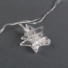 Гирлянда «Нить» 4.5 м с насадками «Прищепки-звёзды», IP20, прозрачная нить, 20 LED, свечение белое, 220 В 4445724