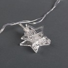 Гирлянда «Нить» 4.5 м с насадками «Прищепки-звёзды», IP20, прозрачная нить, 20 LED, свечение тёплое белое, 220 В 4445725