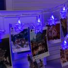 Гирлянда «Нить» 4.5 м с насадками «Прищепки-звёзды», IP20, прозрачная нить, 20 LED, свечение синее, 220 В 4445726