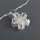 Гирлянда «Нить» 4.5 м с насадками «Прищепки-снежинки», IP20, прозрачная нить, 20 LED, свечение тёплое белое, 220 В 4445729