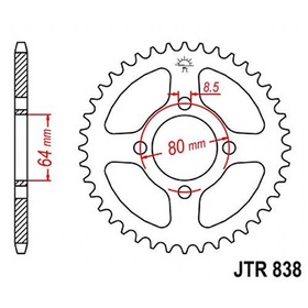 Звезда задняя, ведомая, JTR838 для мотоцикла стальная 4164762