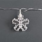 Гирлянда «Нить» 4.5 м с насадками «Прищепки-снежинки», IP20, прозрачная нить, 20 LED, свечение синее, 220 В 4445730