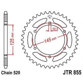 Звезда задняя, ведомая, JTR855 для мотоцикла стальная 4164764