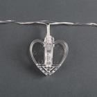 Гирлянда «Нить» 4.5 м с насадками «Прищепки-сердце», IP20, прозрачная нить, 20 LED, свечение белое, 220 В 4445734