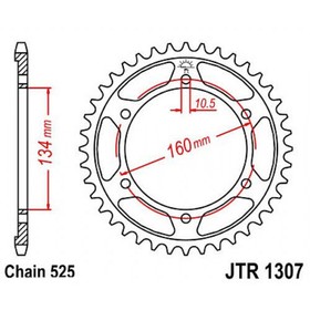 Звезда задняя, ведомая, JTR1307 для мотоцикла стальная 4164665
