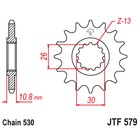 Звезда передняя, ведущая, JTF579 для мотоцикла, стальная 4164751 - фото 90773