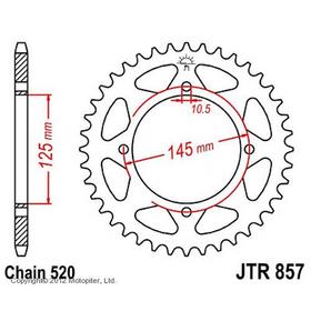 Звезда задняя, ведомая, JTR857 для мотоцикла стальная 4164767