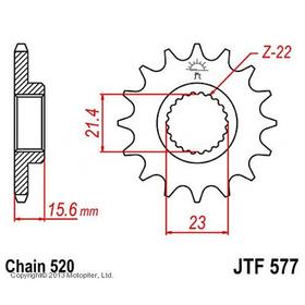 Звезда передняя, ведущая, JTF577 для мотоцикла, стальная 4164749