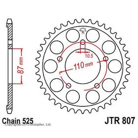 Звезда задняя, ведомая, JTR807 для мотоцикла стальная 4164758