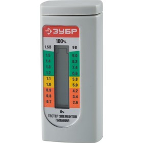 Тестер уровня заряда батарей ЗУБР 59260, для эл-в пит-я ААА, АА, С, D, LR44, 6LR61(крона)