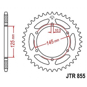 Звезда задняя, ведомая, JTR855 для мотоцикла стальная 4164765