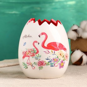 Кашпо керамическое "Фламинго" 12*12*13 см