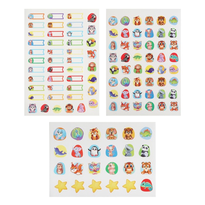 Набор для соблюдения порядка и гигиены «Дружные зверята», 21,2 х 29,7 см - фото 798374005