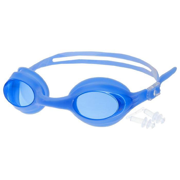 Очки для плавания взрослые с берушами, цвета МИКС