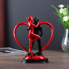 Сувенир полистоун "Страстное танго у сердца" красно-чёрный 21х19х8 см - фото 765031