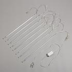 Гирлянда «Нить» 3 м с насадками «Сосульки 45 см», IP44, УМС, прозрачная нить, 36 LED, свечение белое с эффектом стекания, 12 В 4588012