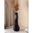 Ваза керамическая "Самбука", напольная, муар, чёрная, 41,5 см - фото 1455419