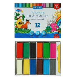 Пластилин GLOBUS "Классический", 12 цветов, 240 г, рекомендован педагогами