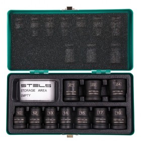 Набор торцевых головок Stels 13997, 10-24 мм, 1/2", 10 шт., ударные, шестигранные 4746923
