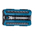 Набор торцевых головок Gross 14145, 36 предметов, трещотка 120 зубьев, 1/2", 3/8", CrV 4746942 - фото 91061