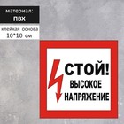 Табличка "ВЫСОКОЕ НАПРЯЖЕНИЕ" 100 х 100, клейкая основа 4760686 - фото 7941398