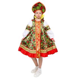Russian folk costume for girls Ryabinka dress, headdress, R-p32rost122-128