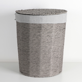Корзина универсальная плетёная с крышкой Доляна «Классик», 43×43×53 см, цвет серый