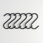 A set of hooks for rails 7 cm, 6 PCs, black A set of hooks for rails 7 cm, 6 PCs, black