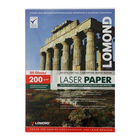Фотобумага для лазерной печати А4, 250 листов LOMOND, глянцевая, двусторонняя, блок 200 г/м² (0310341)