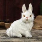 Fluffy faux fur "White Bunny" 19,5х15х8 cm Fluffy faux fur "White Bunny" 19,5х15х8 cm