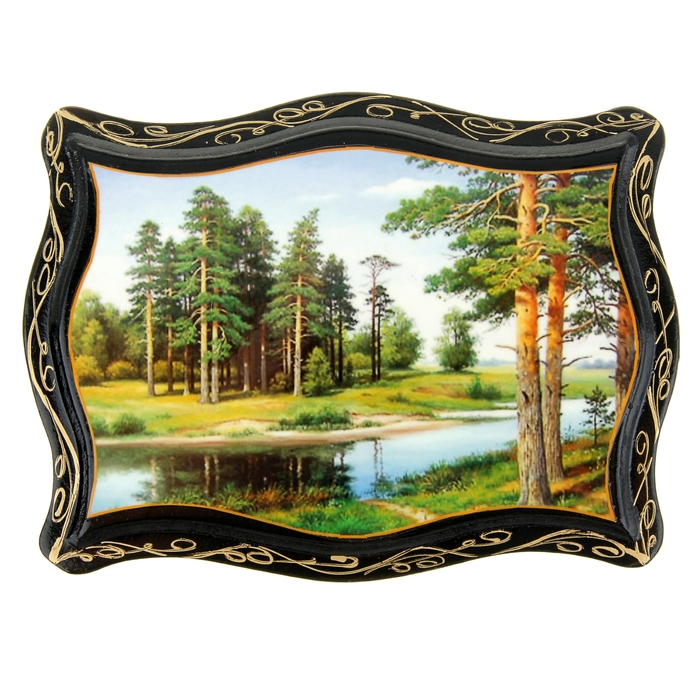 Шкатулка «Пейзаж», 12,5×16,5 см, лаковая миниатюра, микс