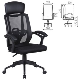 Кресло офисное BRABIX "Nexus ER-401", синхромеханизм, подголовник, черное