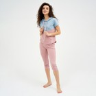 Костюм женский «‎Восход» (футболка, бриджи), цвет серый/розовый, размер 42 - фото 2149218