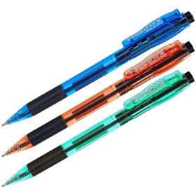 Ручка шариковая автоматическая Cello Joy Neon tinted, узел 0.7 мм, резиновый упор, чернила синие, корпус микс