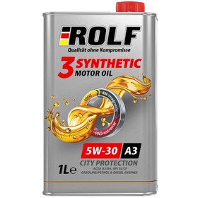 Масло моторное Rolf 5W30, 3-Synthetic, A3/B4, синтетическое, 1 л 4777638