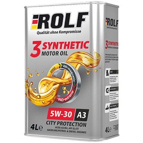 Масло моторное Rolf 5W30, 3-Synthetic, A3/B4, синтетическое, 4 л 4777639