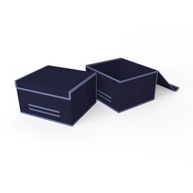Короб для хранения жёсткий «Классик синий», 35х30х20 см