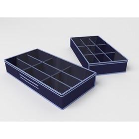 Чехол для хранения обуви «Классик синий», 9 пар, 90х45х15 см